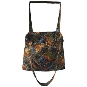 Vintage~ Double Sided Quilted Tote Bag, Long Straps , Hand Made Popular Pattern